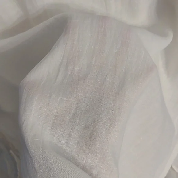 Women's Long White Maxi Dress with Beautiful Light Pink & Green Rose Embroidery - Picture 4 of 10